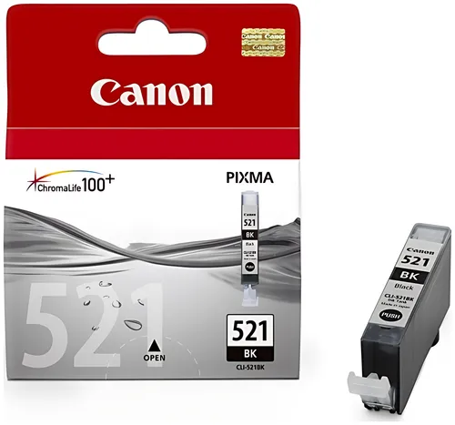 Canon 2933B001/CLI-521BK Tintenpatrone schwarz foto, 1.250 Seiten ISO/IEC 24711 690 Fotos 9ml