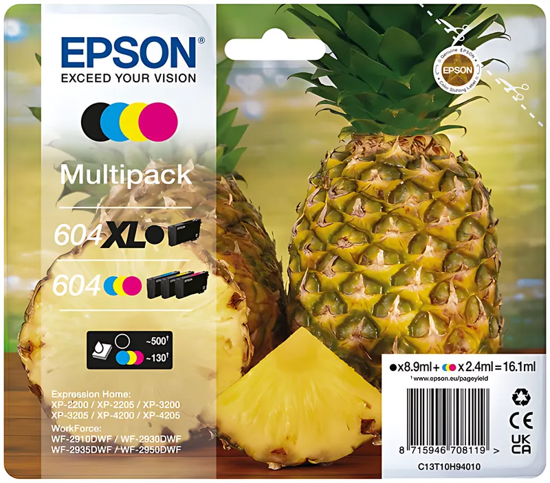 Epson C13T10H94010/604XL/604 Tintenpatrone MultiPack 1xBk HC + 1x C,M,Y 500pg + 3x130pg VE=4