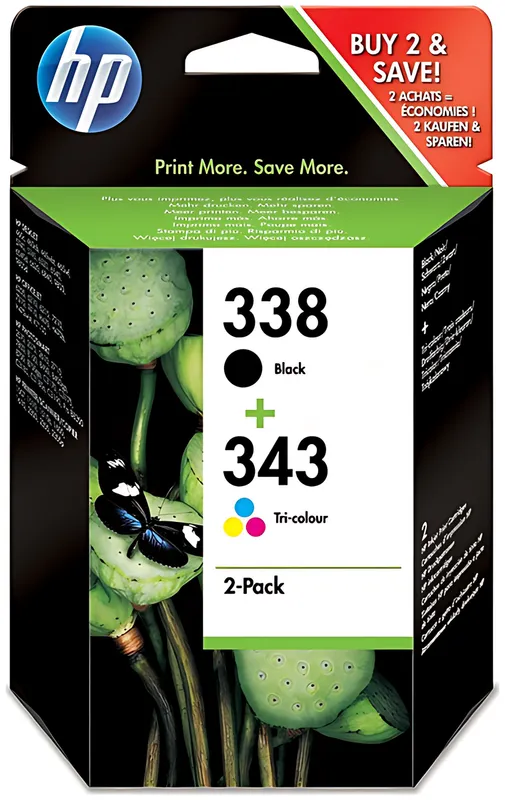 HP SD449EE/338+343 Druckkopfpatrone Multipack schwarz + color 11ml+7ml VE=2