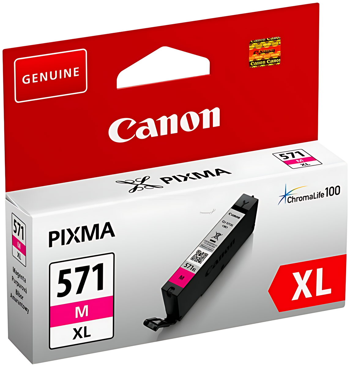 Canon 0333C001/CLI-571MXL Tintenpatrone magenta High-Capacity, 650 Seiten ISO/IEC 24711 400 Fotos 11ml