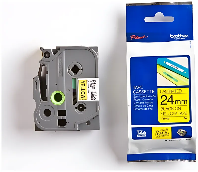 Brother TZE-651 DirectLabel schwarz auf gelb Laminat 24mm x 8m