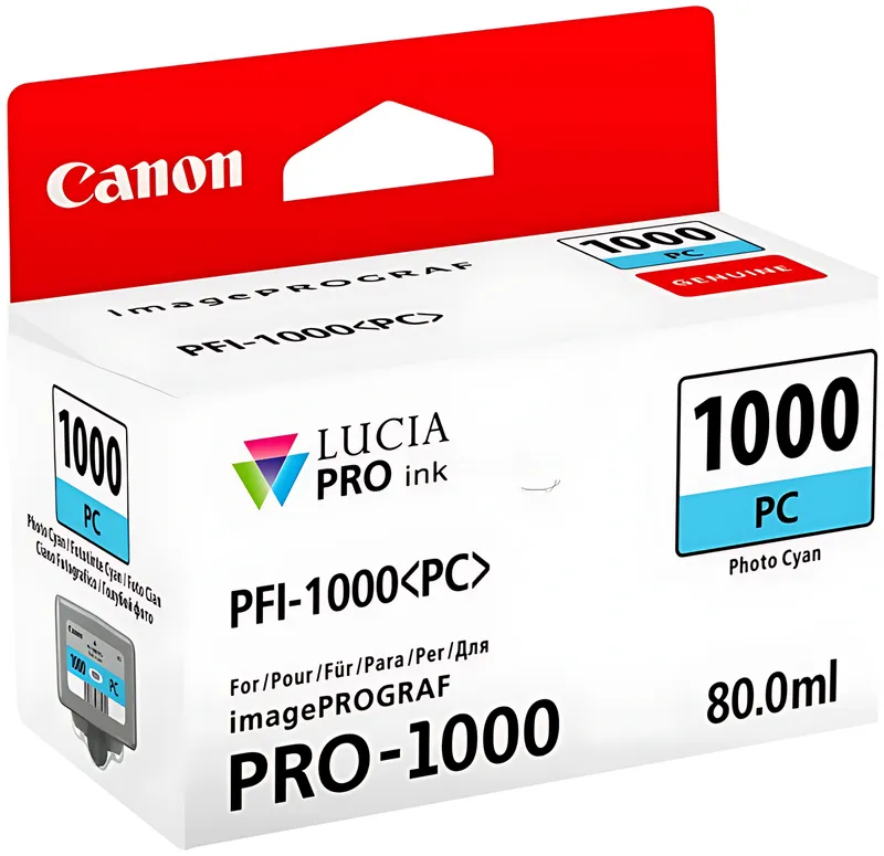 Canon 0550C001/PFI-1000PC Tintenpatrone cyan hell, 5.140 Seiten 80ml