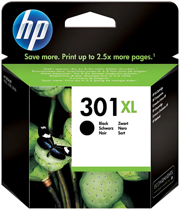 HP CH563EE/301XL Druckkopfpatrone schwarz High-Capacity, 430 Seiten ISO/IEC 24711 8ml