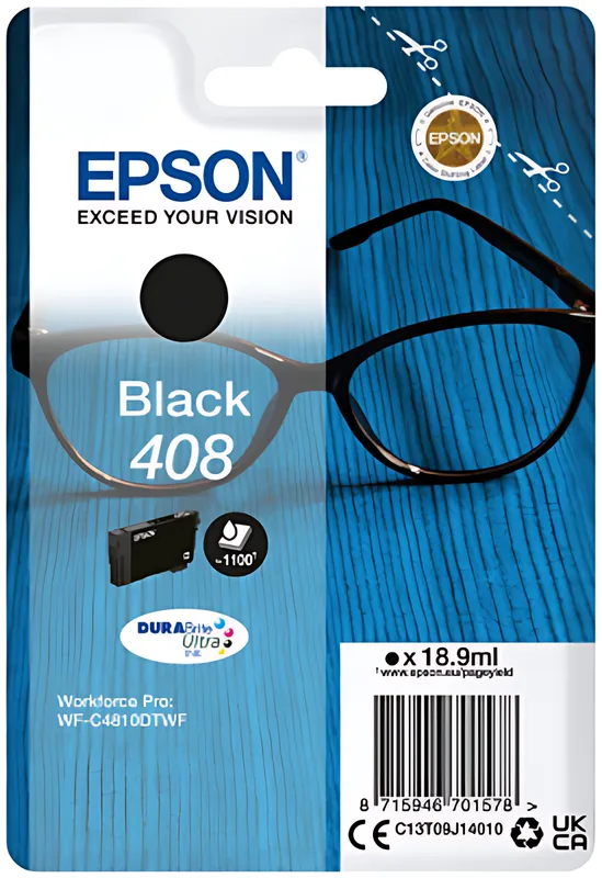 Epson C13T09J14010/408 Tintenpatrone schwarz, 1.100 Seiten ISO/IEC 24711 18.9ml