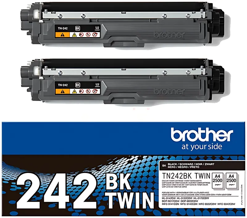 Brother TN-242BKTWIN Toner-Kit schwarz Doppelpack, 2x2.500 Seiten ISO/IEC 19798 VE=2