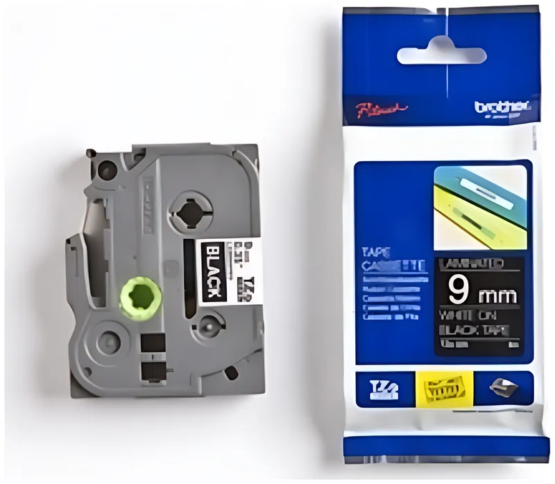 Brother TZE-325 DirectLabel weiss auf schwarz Laminat 9mm x 8m