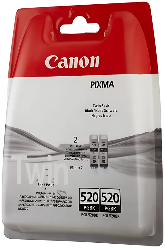 Canon 2932B012/PGI-520PGBK Tintenpatrone schwarz pigmentiert Doppelpack, 2x324 Seiten ISO/IEC 24711 19ml VE=2