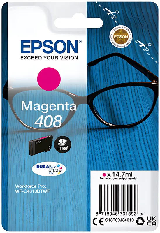 Epson C13T09J34010/408 Tintenpatrone magenta, 1.100 Seiten ISO/IEC 24711 14.7ml