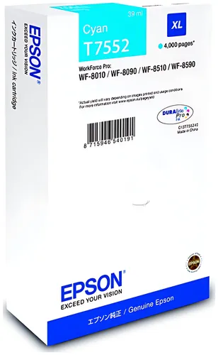 Epson C13T75524N/T7552 Tintenpatrone cyan, 4.000 Seiten 39ml