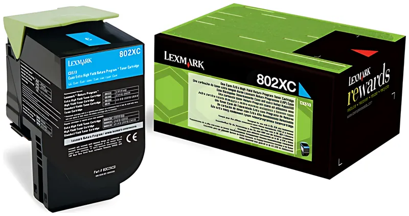 Lexmark 80C2XC0/802XC Toner-Kit cyan extra High-Capacity return program, 4.000 Seiten ISO/IEC 19798