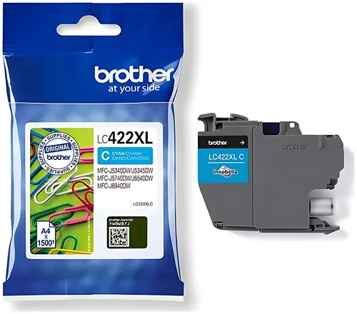 Brother LC-422XLC Tintenpatrone cyan High-Capacity, 1.500 Seiten