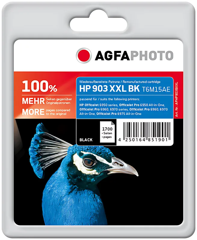 AgfaPhoto APHP903BXXL Tintenpatrone schwarz, 1.700 Seiten 21.5ml (ersetzt HP 903XL)