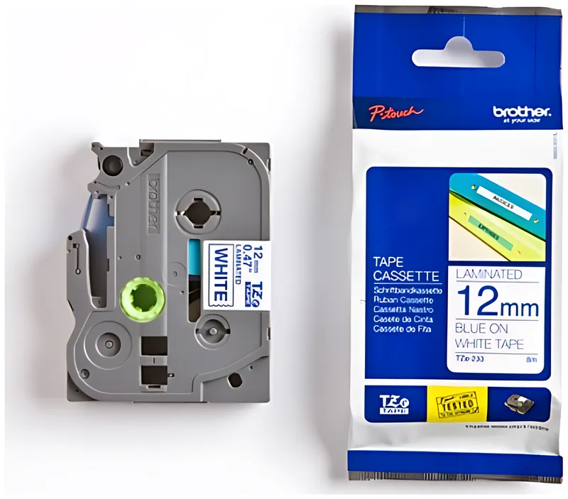 Brother TZE-233 DirectLabel blau auf weiss Laminat 12mm x 8m
