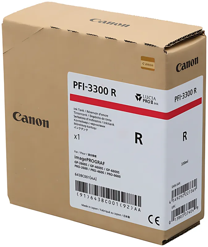 Canon 6438C001/PFI-3300R Tintenpatrone rot 330ml
