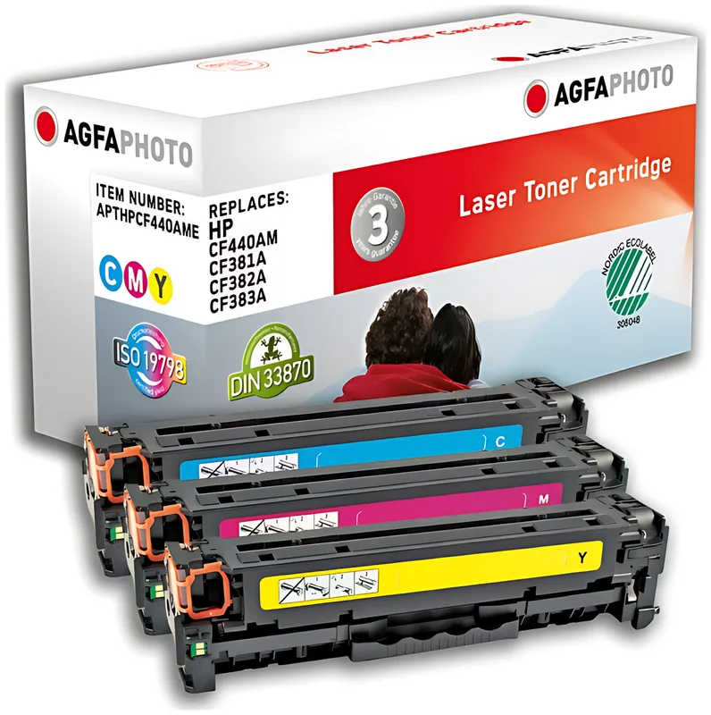 AgfaPhoto APTHPCF440AME Tonerkartusche MultiPack C,M,Y, 3x2.700 Seiten 52 Gramm VE=3 (ersetzt HP 312A)