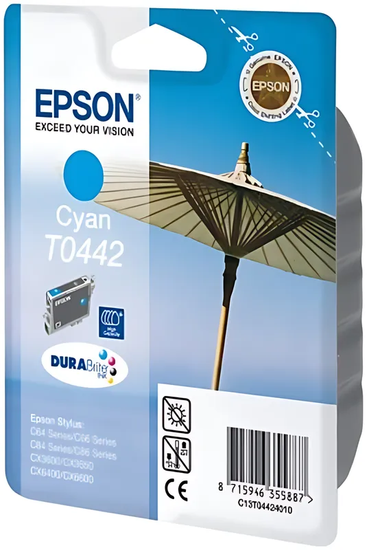 Epson C13T04424010/T0442 Tintenpatrone cyan, 420 Seiten/5% 13ml
