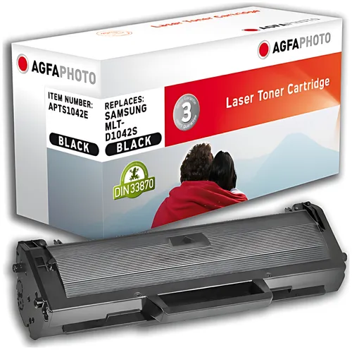 AgfaPhoto APTS1042E Tonerkartusche schwarz, 1.500 Seiten 66 Gramm (ersetzt Samsung 1042S)