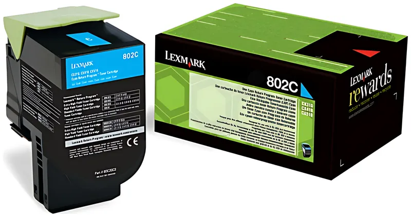 Lexmark 80C20C0/802C Toner-Kit cyan return program, 1.000 Seiten ISO/IEC 19798