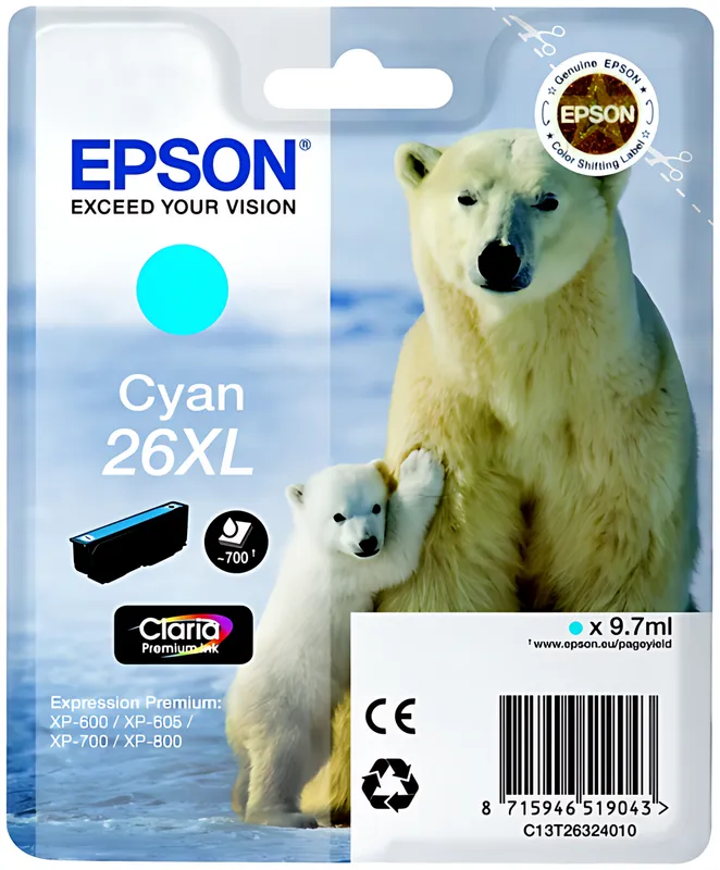 Epson 26XL Tintenpatrone cyan
