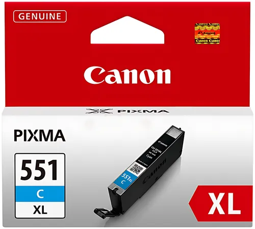 Canon 6444B001/CLI-551CXL Tintenpatrone cyan High-Capacity, 695 Seiten ISO/IEC 24711 267 Fotos 11ml