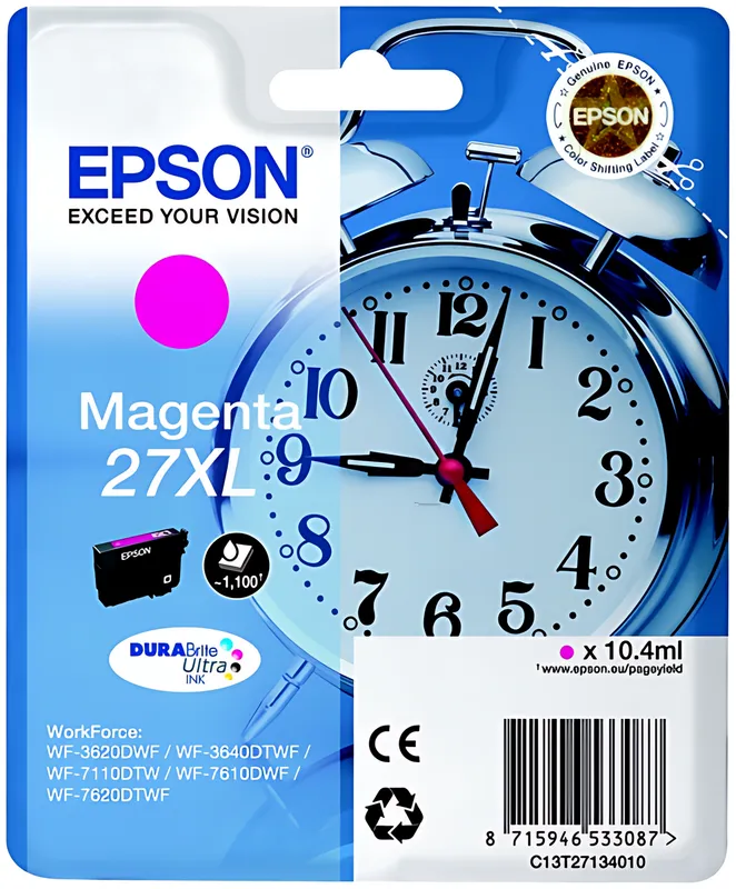 Epson C13T27134010/27XL Tintenpatrone magenta High-Capacity, 1.100 Seiten 10.4ml