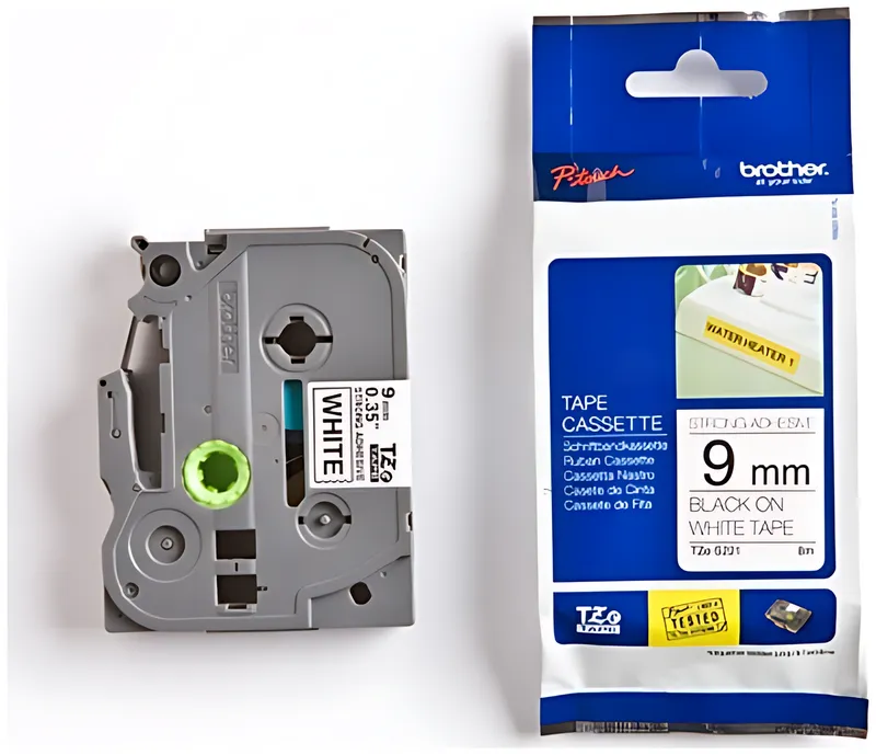 Brother TZE-S221 DirectLabel schwarz auf weiss extra stark Laminat 9mm x 8m