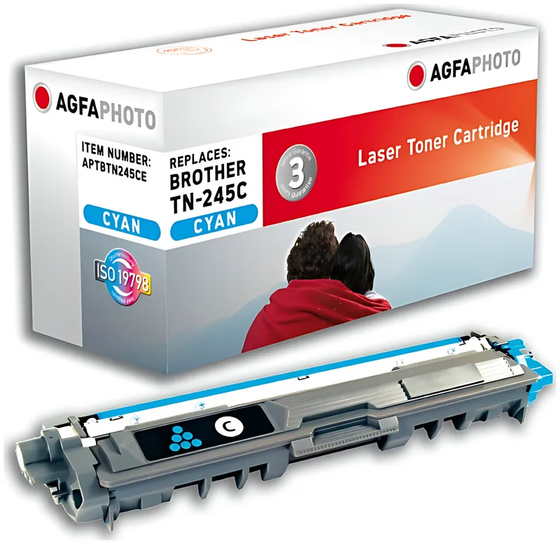 AgfaPhoto APTBTN245CE Toner-Kit cyan, 2.200 Seiten ISO/IEC 19798 55 Gramm (ersetzt Brother TN245C)