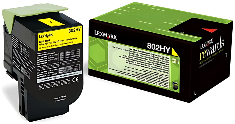 Lexmark 80C2HY0/802HY Toner-Kit gelb return program, 3.000 Seiten ISO/IEC 19798