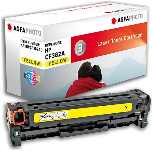 AgfaPhoto APTHPCF382AE Tonerkartusche gelb, 2.700 Seiten ISO/IEC 19798 55 Gramm (ersetzt HP 312A/CF382A)