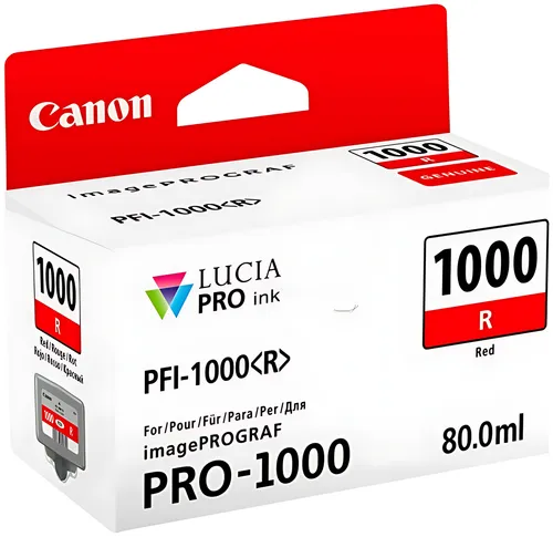 Canon 0554C001/PFI-1000R Tintenpatrone rot, 3.165 Seiten 80ml