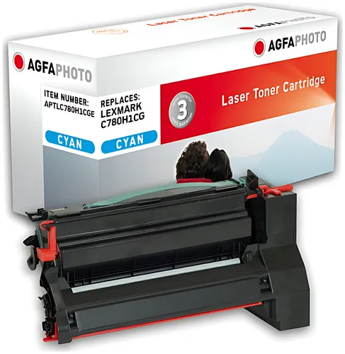 AgfaPhoto APTLC780H1CGE Tonerkartusche cyan, 10.000 Seiten 280 Gramm (ersetzt Lexmark C780H1CG)