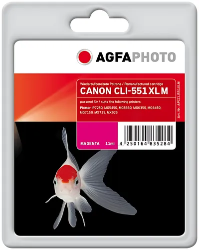 AgfaPhoto APCCLI551XLM Tintenpatrone magenta, 970 Seiten 11ml (ersetzt Canon CLI-551MXL)