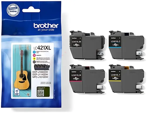 Brother LC-421XLVAL Tintenpatrone MultiPack Bk,C,M,Y, 4x500 Seiten VE=4