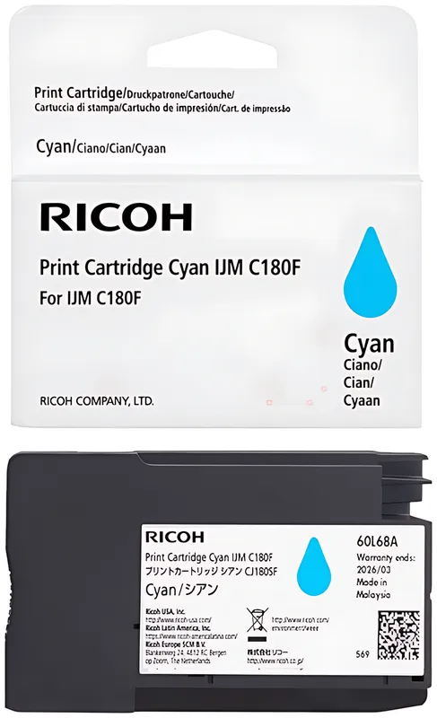 Ricoh 408518 Tintenpatrone cyan, 1.600 Seiten ISO/IEC 19752