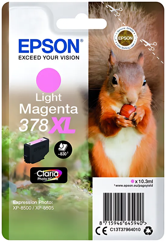 Epson C13T37964010/378XL Tintenpatrone magenta hell High-Capacity, 830 Seiten 10,3ml