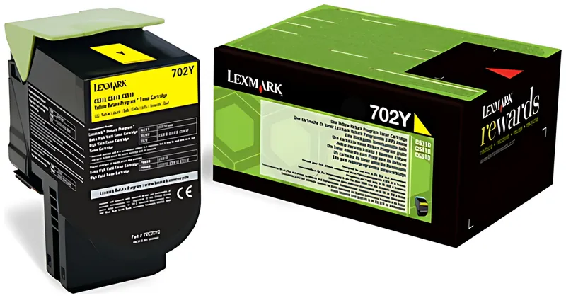 Lexmark 70C20Y0/702Y Toner-Kit gelb return program, 1.000 Seiten ISO/IEC 19798
