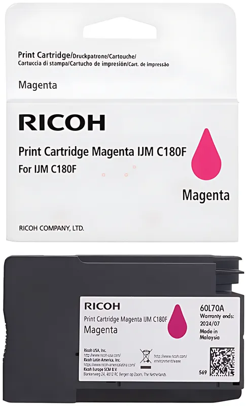 Ricoh 408519 Tintenpatrone magenta, 1.600 Seiten ISO/IEC 19752