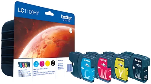 Brother LC-1100HYVALBPDR Tintenpatrone MultiPack Bk,C,M,Y Blister 900pg + 3x750pg, 19ml+3x16ml VE=4