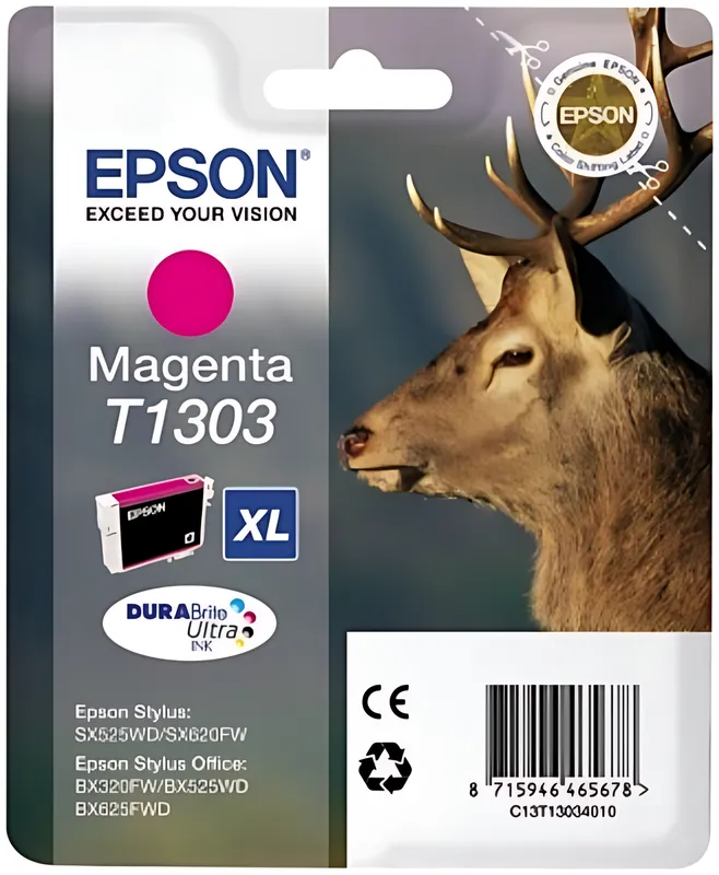 Epson C13T13034012/T1303 Tintenpatrone magenta XL, 600 Seiten 10,1ml