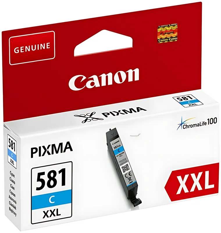 Canon 1995C001/CLI-581CXXL Tintenpatrone cyan extra High-Capacity, 820 Seiten ISO/IEC 19752 282 Fotos 11.7ml