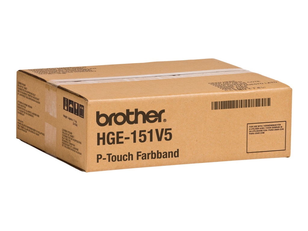 Brother HGE-151V5 DirectLabel schwarz auf Transparent Laminat 24mm x 8m VE=5