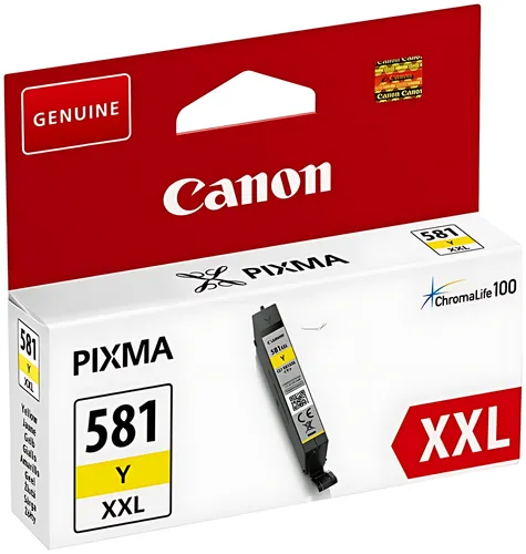 Canon 1997C001/CLI-581YXXL Tintenpatrone gelb extra High-Capacity, 825 Seiten ISO/IEC 19752 322 Fotos 11.7ml