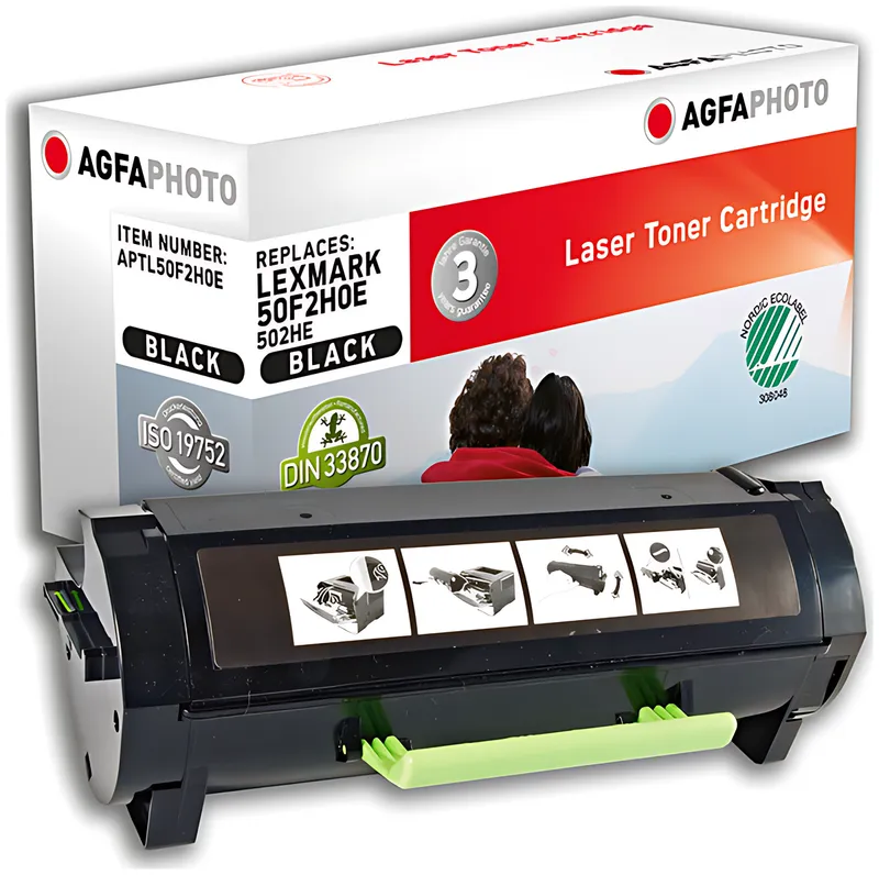 AgfaPhoto APTL50F2H0E Toner-Kit schwarz, 5.000 Seiten 130 Gramm (ersetzt Lexmark 502H)