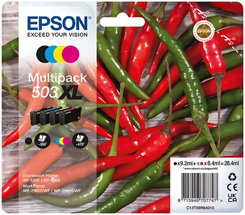 Epson C13T09R64010/503XL Tintenpatrone MultiPack Bk,C,M,Y High-Capacity 550pg + 3x470pg VE=4
