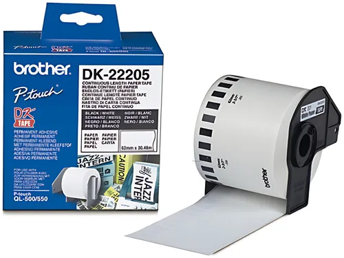 Brother DK-22205 DirectLabel Etiketten weiss 62mm x 30,48m