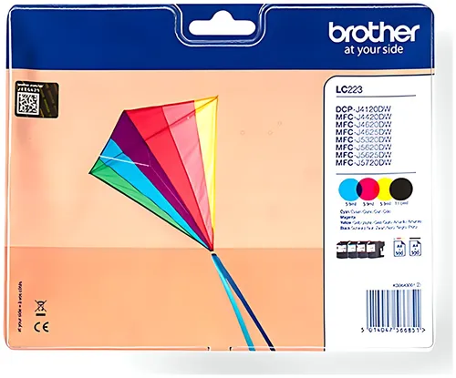 Brother LC-223VALBPDR Tintenpatrone MultiPack Bk,C,M,Y Blister mit Sicherheitsband, 4x550 Seiten ISO/IEC 24711 VE=4