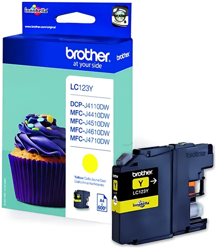 Brother LC-123Y Tintenpatrone gelb, 600 Seiten ISO/IEC 24711 5,9ml