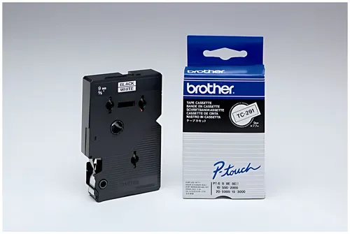 Brother TC-291 DirectLabel schwarz auf weiss 9mm x 7,7m