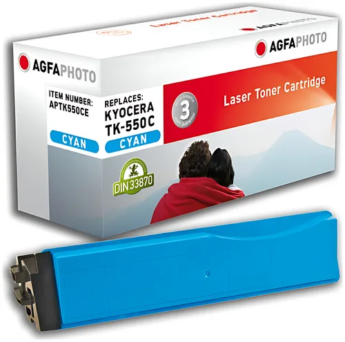AgfaPhoto APTK550CE Toner cyan, 6.000 Seiten 140 Gramm (ersetzt Kyocera TK-550C)