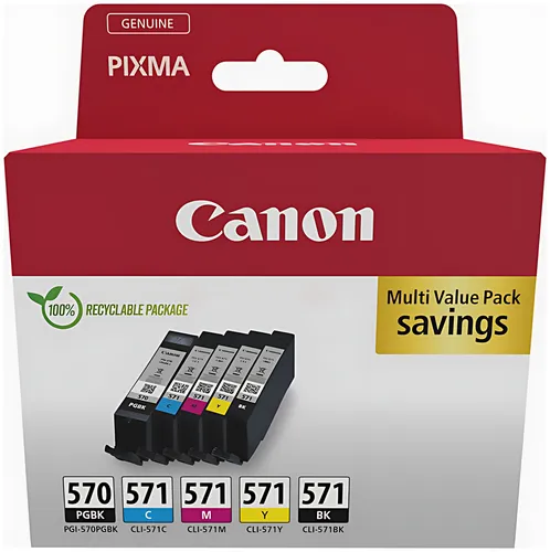 Canon 0372C006/PGI-570CLI-571 Tintenpatrone MultiPack 1xPGI BK + 1xCLI Bk,C,M,Y 15ml + 4x7ml VE=5